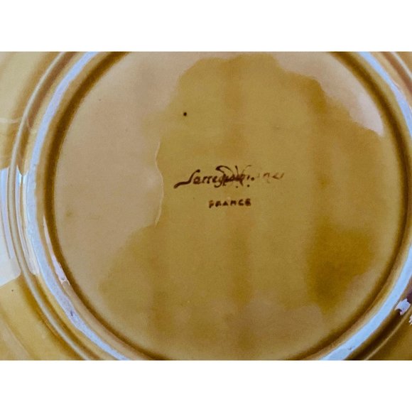 Majolica Plate Sarreguemines France Grape Fruit With Leaves 7.5 Inch - Picture 4 of 6